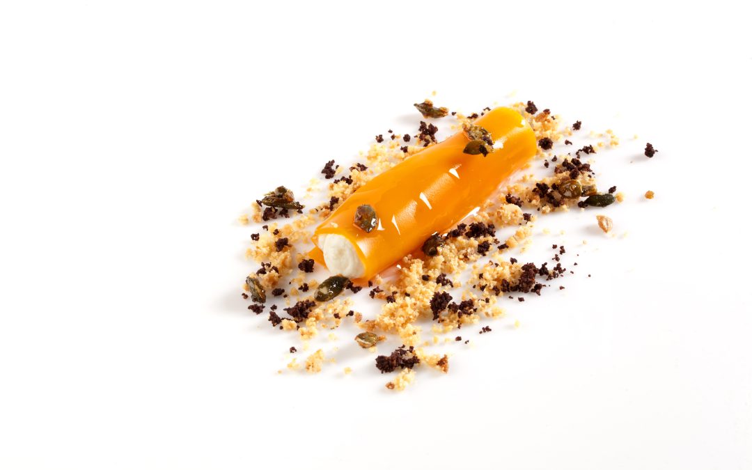 Canelón de Calabaza, Queso Fresco y sus Pipas Garrapiñadas